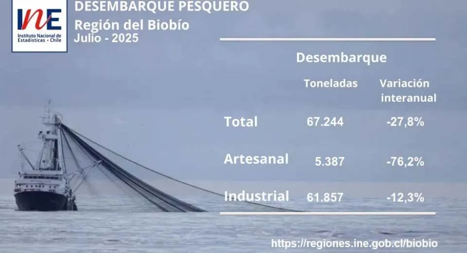 Desembarque Pesquero Biobío: Descensos Significativos en 2025